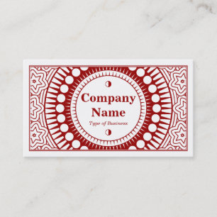 Carte De Visite Ornemental 01 - Rouge Rubis sur Blanc