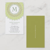 Carte de visite ornemental de monogramme (Devant / Derrière)