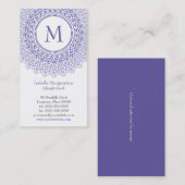 Carte de visite ornemental de monogramme (Devant / Derrière)