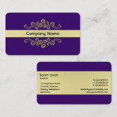 Carte De Visite Ornemental - Or et pourpre (Devant / Derrière)