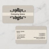 Carte De Visite Ornementale - Noir et gris clair (Or) (Devant / Derrière)