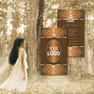 Carte De Visite Ornements Brown oranges glamour avec logo