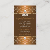 Carte De Visite Ornements Brown oranges glamour avec logo (Dos)