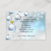 Carte De Visite ornements de noël et flocons de neige (Dos)