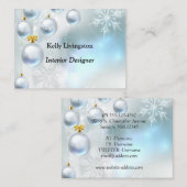 Carte De Visite ornements de noël et flocons de neige (Devant / Derrière)