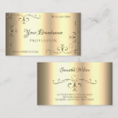 Carte De Visite Ornements dorés glamour Coins ornés Élégant (Devant / Derrière)