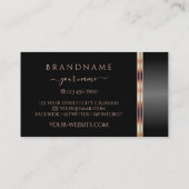 Carte De Visite Ornements en or noir et Rose avec logo (Dos)