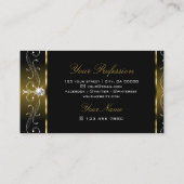 Carte De Visite Ornements Luxuriants aux frontières ornées de noir (Dos)