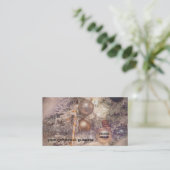 Carte De Visite Ornements Noël Or Blanc Arbre de Vacances (Debout devant)