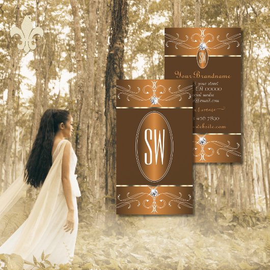 Carte De Visite Ornements Ornat Ornat Brown glamour Initiales