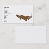 Carte De Visite Ornithorynque canard-affiché par natation mignonne (Devant / Derrière)