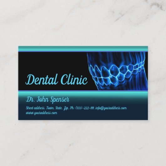 Carte de visite Orthodontiste De Dents Bleus Et De (Devant)