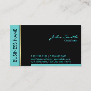 Carte de visite orthodontiste turquoise