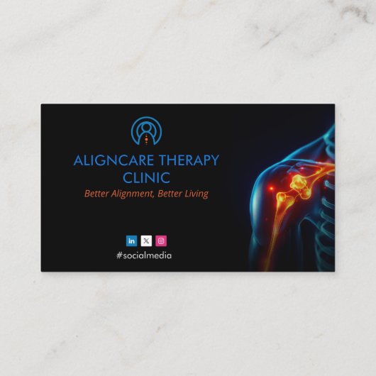 Carte De Visite Orthopédique | Moderne foncé (Dos)