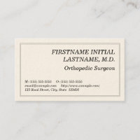 Carte de visite orthopédique simple de chirurgien