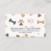 Carte De Visite Os de chien et Empreintes de pattes (Devant)