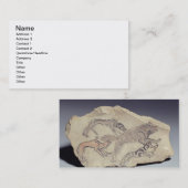 Carte De Visite Ostracon dépeignant un chien chassant une hyène (Devant / Derrière)