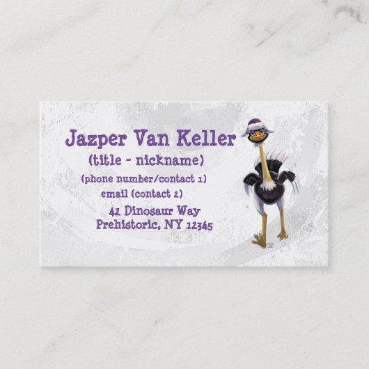 Carte De Visite Ostrich de montagne (Devant)