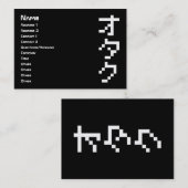 Carte De Visite OTAKU 8 bits Pixel japonais Katakana vertical (Devant / Derrière)