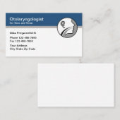 Carte De Visite Otolaryngologiste Ear Nez Throse Docteur moderne (Devant / Derrière)