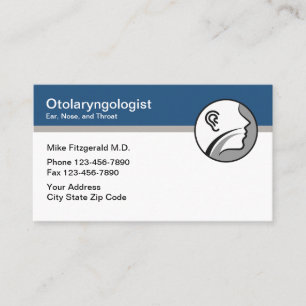 Carte De Visite Otolaryngologiste Ear Nez Throse Docteur moderne