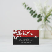 Carte De Visite OU Code Floral Fleurs de cerisiers Rouge Blanc (Debout devant)