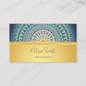 Carte De Visite OU code | Gold Blue Mandala Motif (Devant)