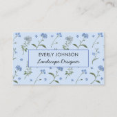 Carte De Visite Oubliez-moi pas Aquarelle Florale Bleue (Devant)