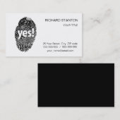 Carte De Visite Oui : empreinte digitale (Devant / Derrière)
