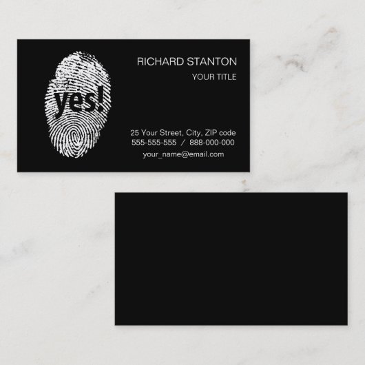 Carte De Visite Oui : empreinte digitale (Devant / Derrière)