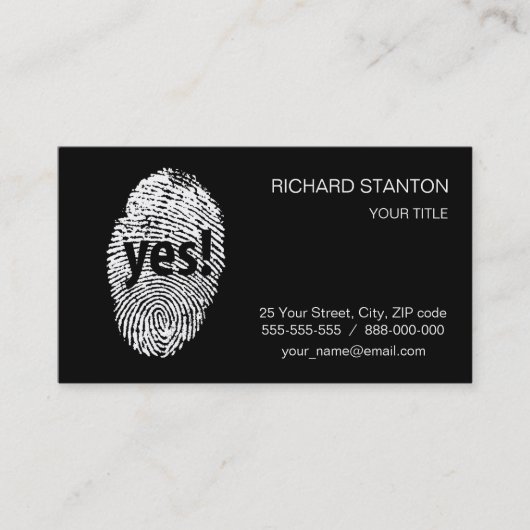 Carte De Visite Oui : empreinte digitale (Devant)