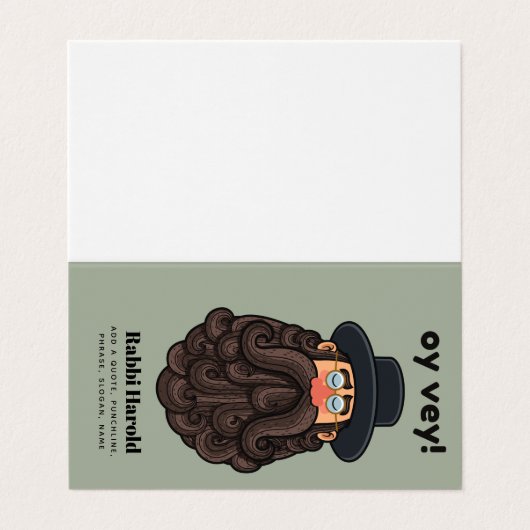 Carte De Visite OUI ! Funny RABBI Peronalisé (Extérieur déplié)