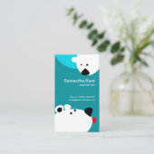 Carte De Visite Ours blanc mignon collant la garde d'enfants de (Debout devant)