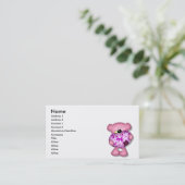 Carte De Visite ours colosse rose (Debout devant)