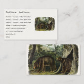 Carte De Visite Ours de cannelle des Quadrupeds d'Audubon (Devant / Derrière)