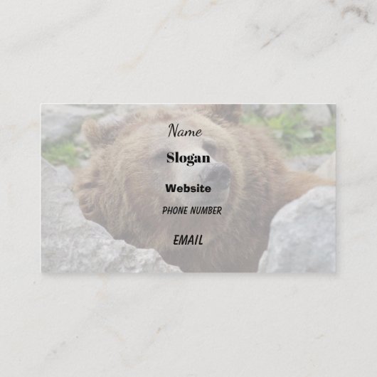Carte De Visite Ours de Kodiak (Dos)