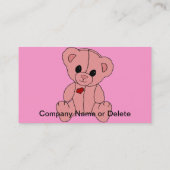 Carte De Visite Ours de nounours rose mignon et heureux (Dos)