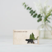 Carte De Visite Ours de silhouette rustique (Debout devant)