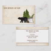 Carte De Visite Ours de silhouette rustique (Devant / Derrière)