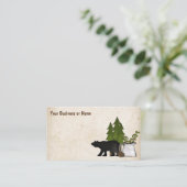 Carte De Visite Ours de silhouette rustique (Debout devant)