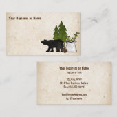 Carte De Visite Ours de silhouette rustique (Devant / Derrière)