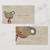 CARTE DE VISITE OURS EN PELUCHE (Devant / Derrière)