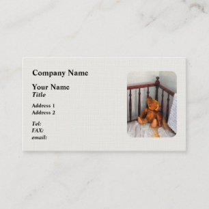 Carte De Visite Ours en peluche dans le lit