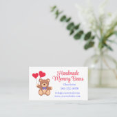 Carte De Visite Ours mémoire en peluche avec codes QR (Debout devant)