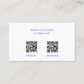 Carte De Visite Ours mémoire en peluche avec codes QR (Dos)