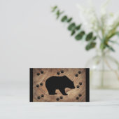 Carte De Visite Ours Noir Et Paniers Ours (Debout devant)