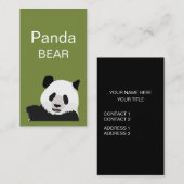 Carte De Visite Ours Panda (Devant / Derrière)