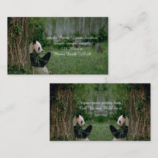 Carte De Visite Ours Panda (Devant / Derrière)
