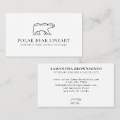 Carte De Visite Ours polaire sauvage d'animal blanc (Devant / Derrière)
