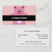 Carte De Visite Ours rose (Devant / Derrière)